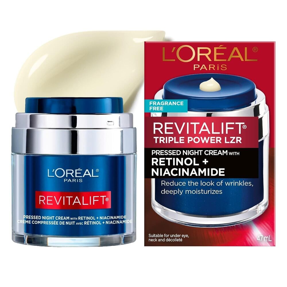 L'Oreal Paris Revitalift Pressed Night Cream Retinol Niacinamide Visibly 1.59oz